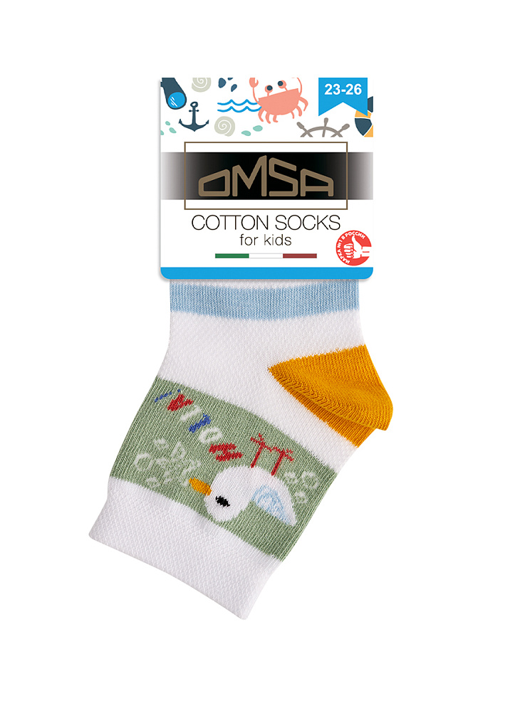 OMSA kids   Calzino 21P72 с ажурным переплетением сетка (Кит, Краб, Чайка), OMSA