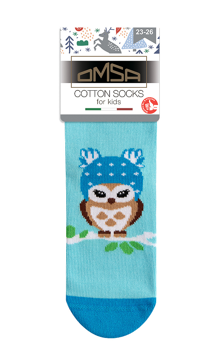 OMSA kids   Calzino 21P64 плюш по стопе (совы), OMSA